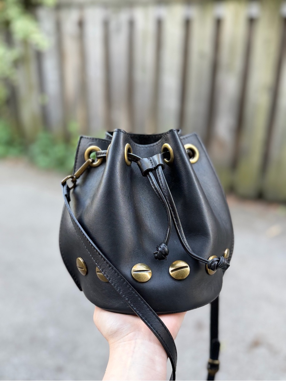 Stella Bianca Leather Bucket